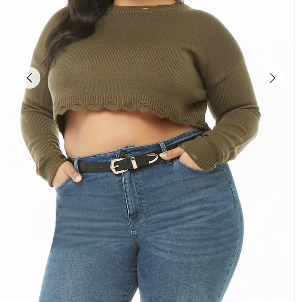 Plus Size Distressed Sweater